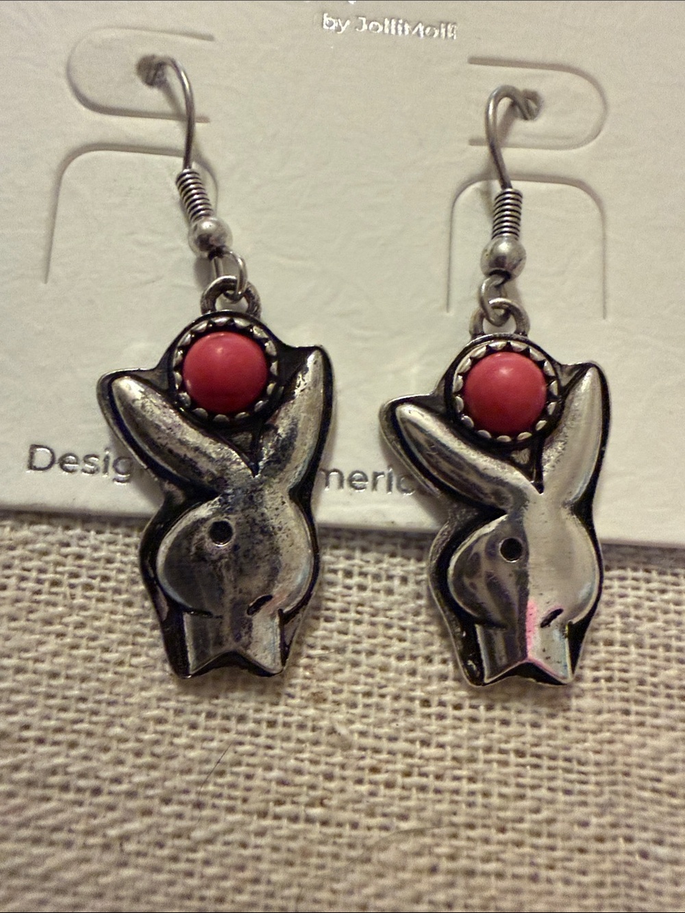 Hippie Pink Bunny Drop Earrings